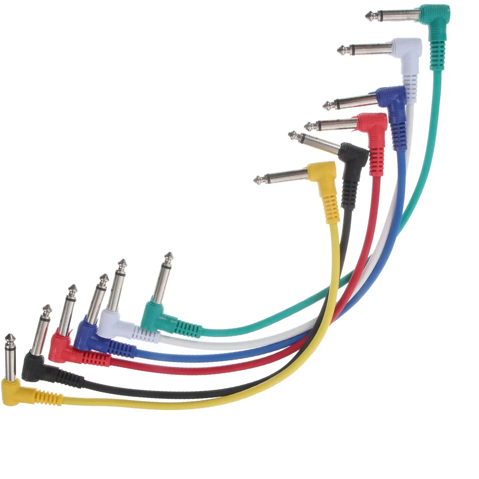 

6pcs 30cm Effect Cables Patch Audio Hookup Wires Musical Patch Cables For Electric Guitar Instruments Bass Pedal Connection