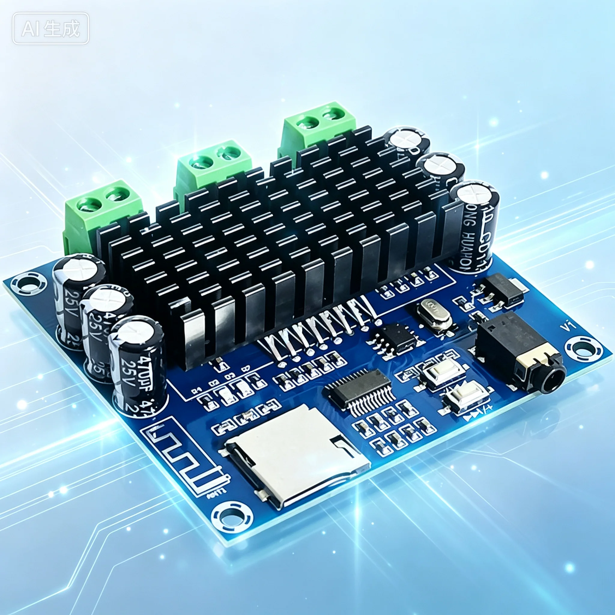 Stereo Bluetooth Amplifier Board for 2*15W TF Card AUX TDA7297  2pcs