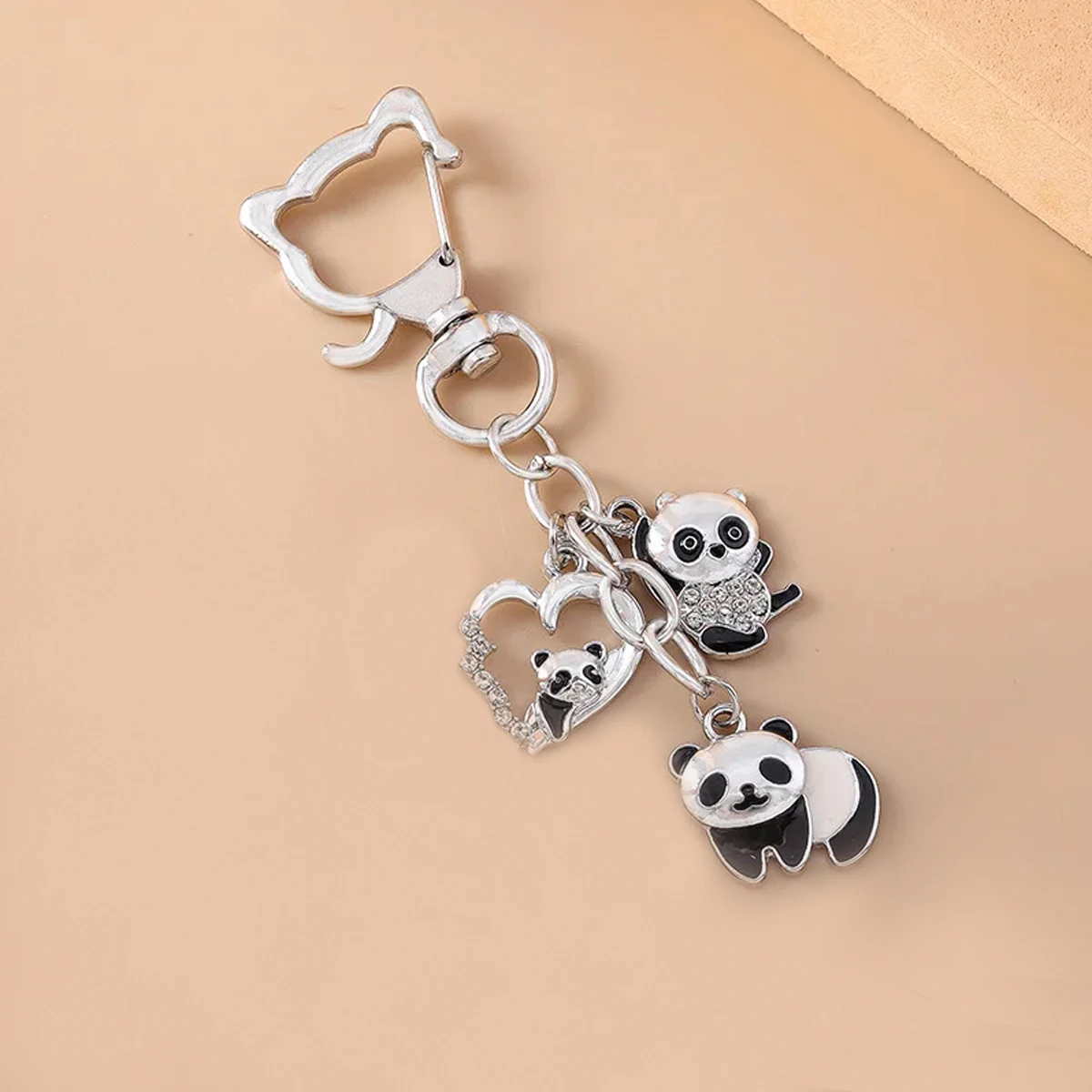 1 قطعة الكرتون مزاجه الجديد لطيف حجر الراين الباندا المفاتيح أنيمي الكنز الوطني كيرينغ حقيبة سيارة المفاتيح قلادة #3