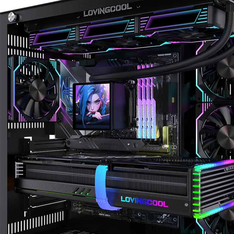 PC用ファン・クーラー lovingcool dp240 with LCD 4INCH LOVINGCOOL DP-01 240 All-in-One Water Cooler CPU Radiator Screen