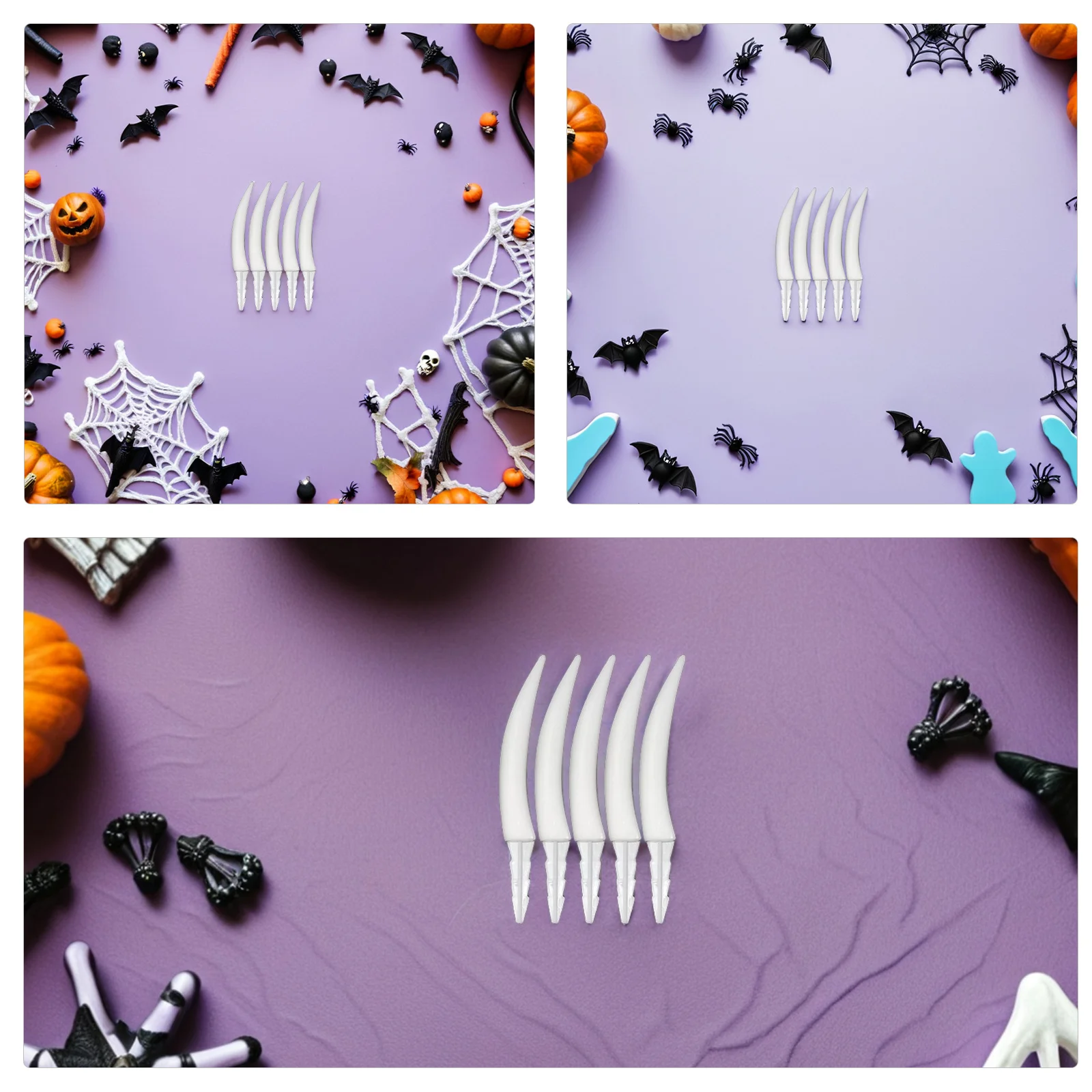 20 قطعة مجموعة فانغ اليقطين مخيف هالوين اليقطين الأسنان DIY بها بنفسك الأنياب البلاستيكية جاك يا فانوس هالوين الديكور الأحداث المدرسية