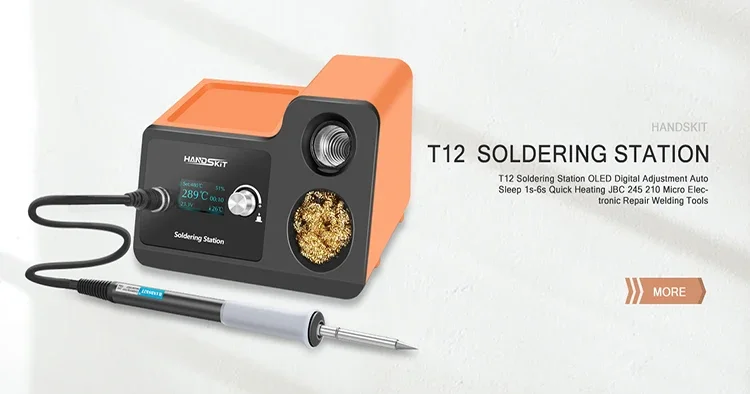 T12 Lötstation Pinzette Griff für Handskit STM 32, Lötstation, Temperatureinstellung, tragbares Heimelektronik-Reparaturwerkzeug – Detail 3