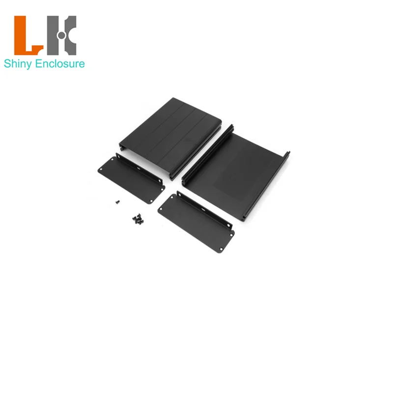 45x122x120mm Wall Mounting Black Metal Aluminum Case PCB Project Instrument Amplifier Aluminum Enclosure DIY Electronic Housing