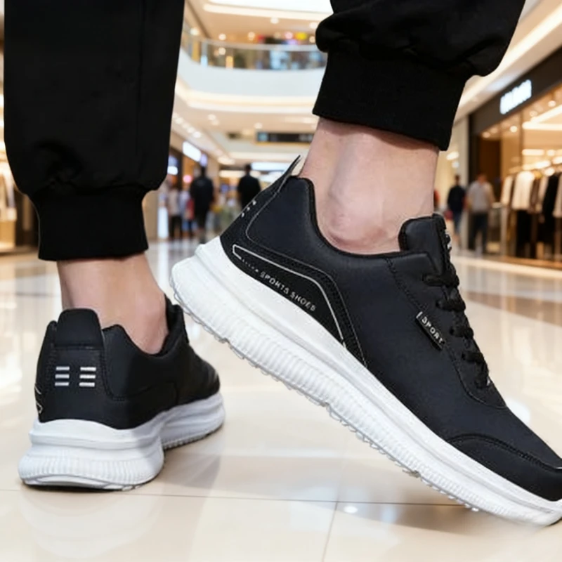 

Men Running Shoes Leather Waterproof Anti Slip Sneakers Men Wear-resistant Men Walking Sport Shoes Comfortable Men's Shoes