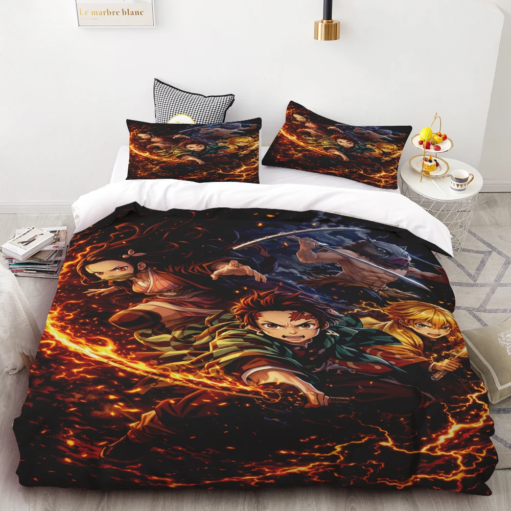 Duvet Cover Demon Slayer Kimetsu No Yaiba Kamado Nezuko Anime Polyester Bedding Set Duvet Cover Set Printed Cartoon Home Decor - view 3