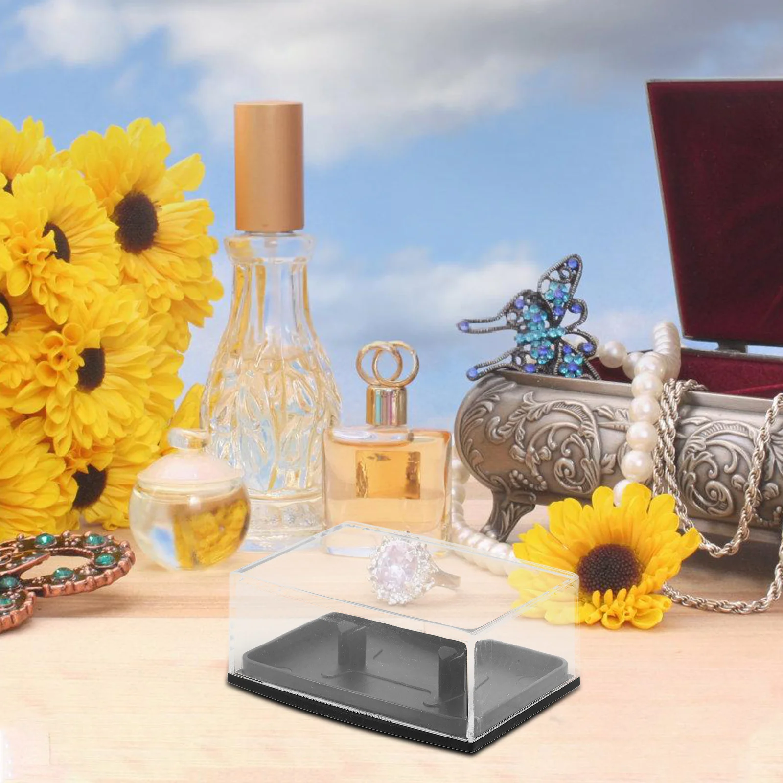 

2pcs Cufflink Plastic Transparent Lid Spacious Storage Organizer For Cufflinks Rings Pins Portable Jewelry Display Case Gift Box