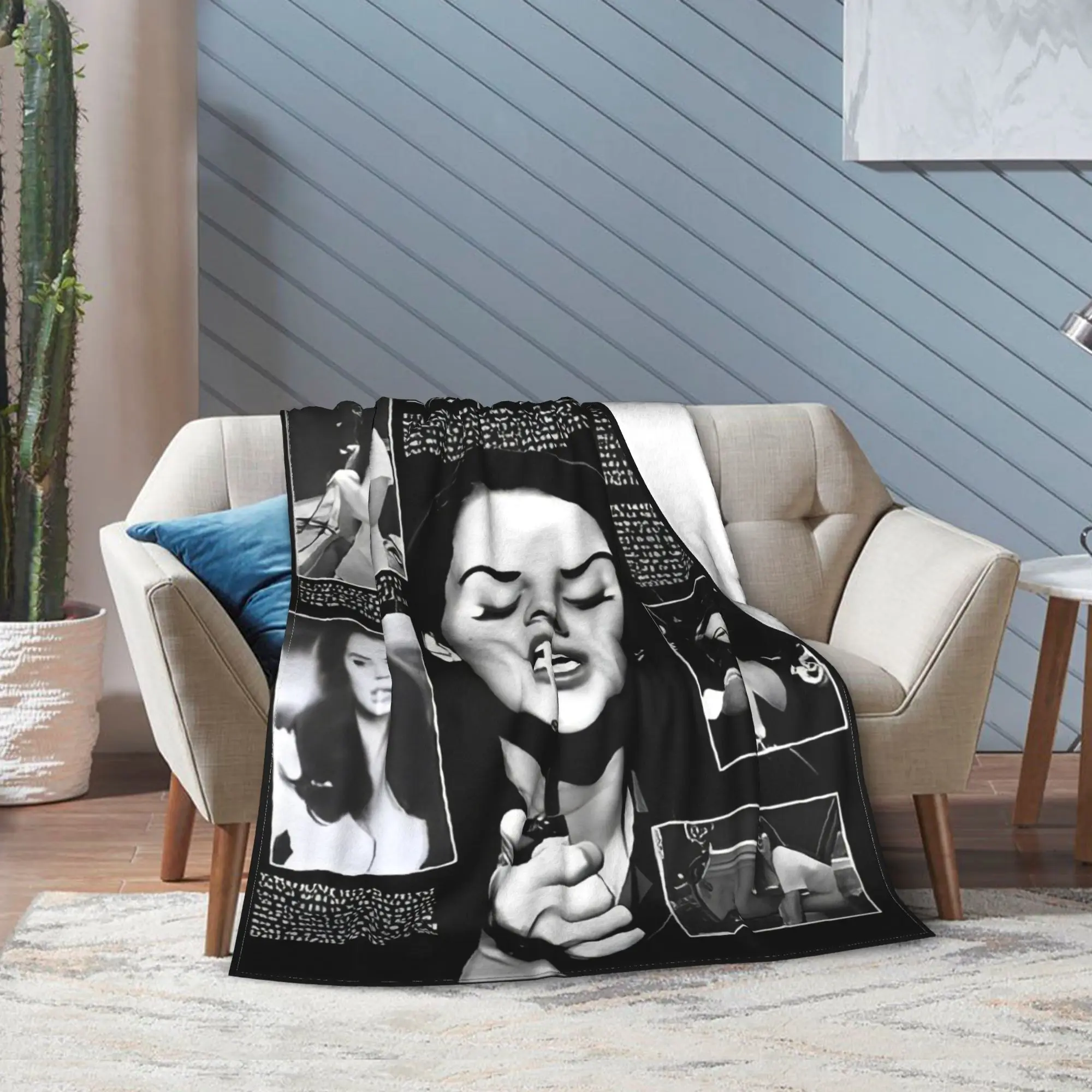 لانا ديل ري Ldr بطانية مطبوعة للرجال والنساء دافئة مريحة رقيق رمي البطانيات للأريكة 50x60 بوصة أحجام متعددة #1