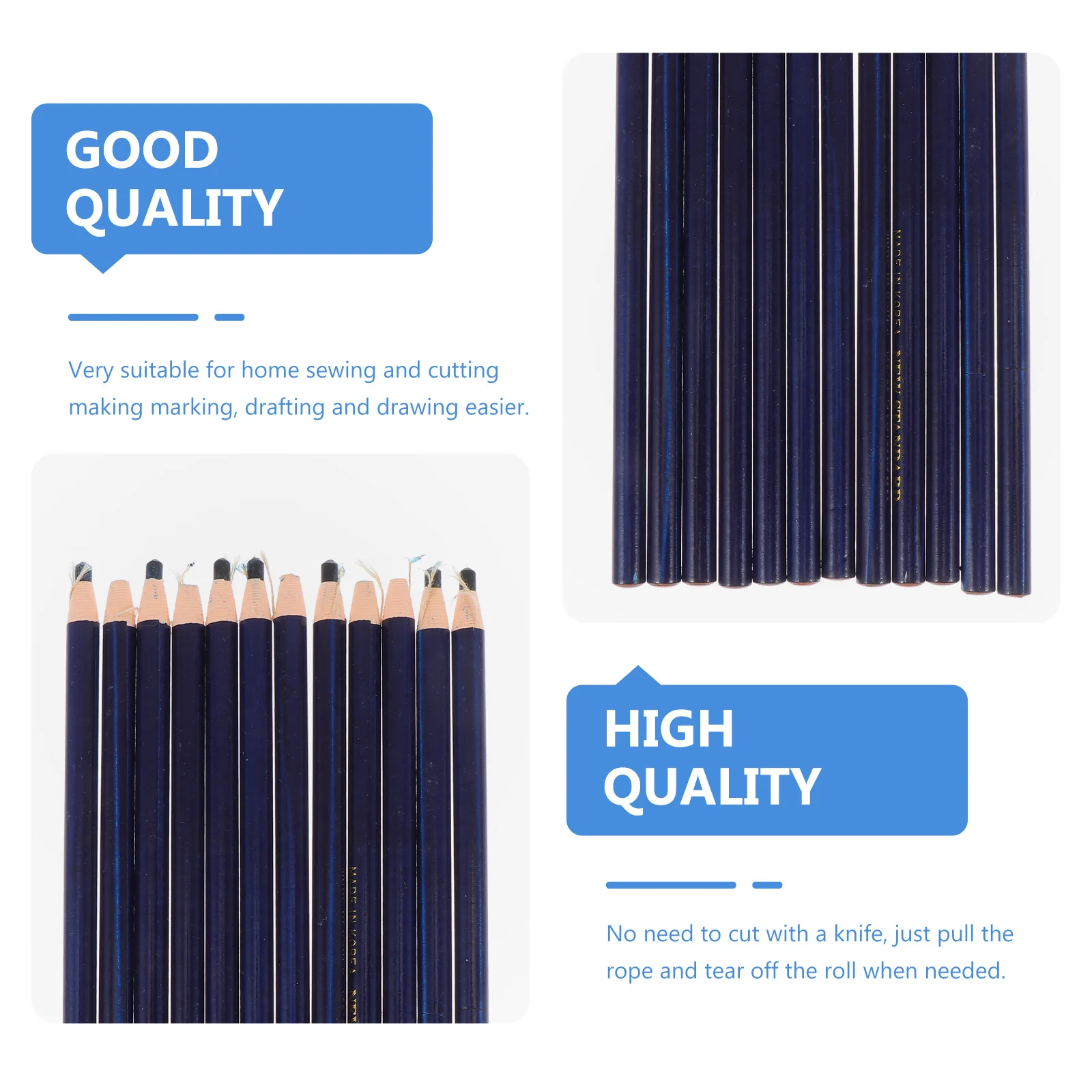 

12pcs Fabric Marking Pens Assorted Colors Draw Roll Crayons For Sewing Tailors Clothing Wood Glass Ceramics No