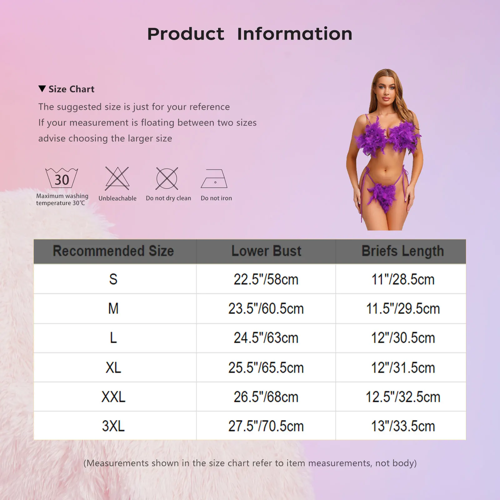 Womens Faux Feather Bikini Lingerie Set Front Crossing Removable Cups Bra Tops Side Tie Sexy Bedtime Clubwear Underwear Suit