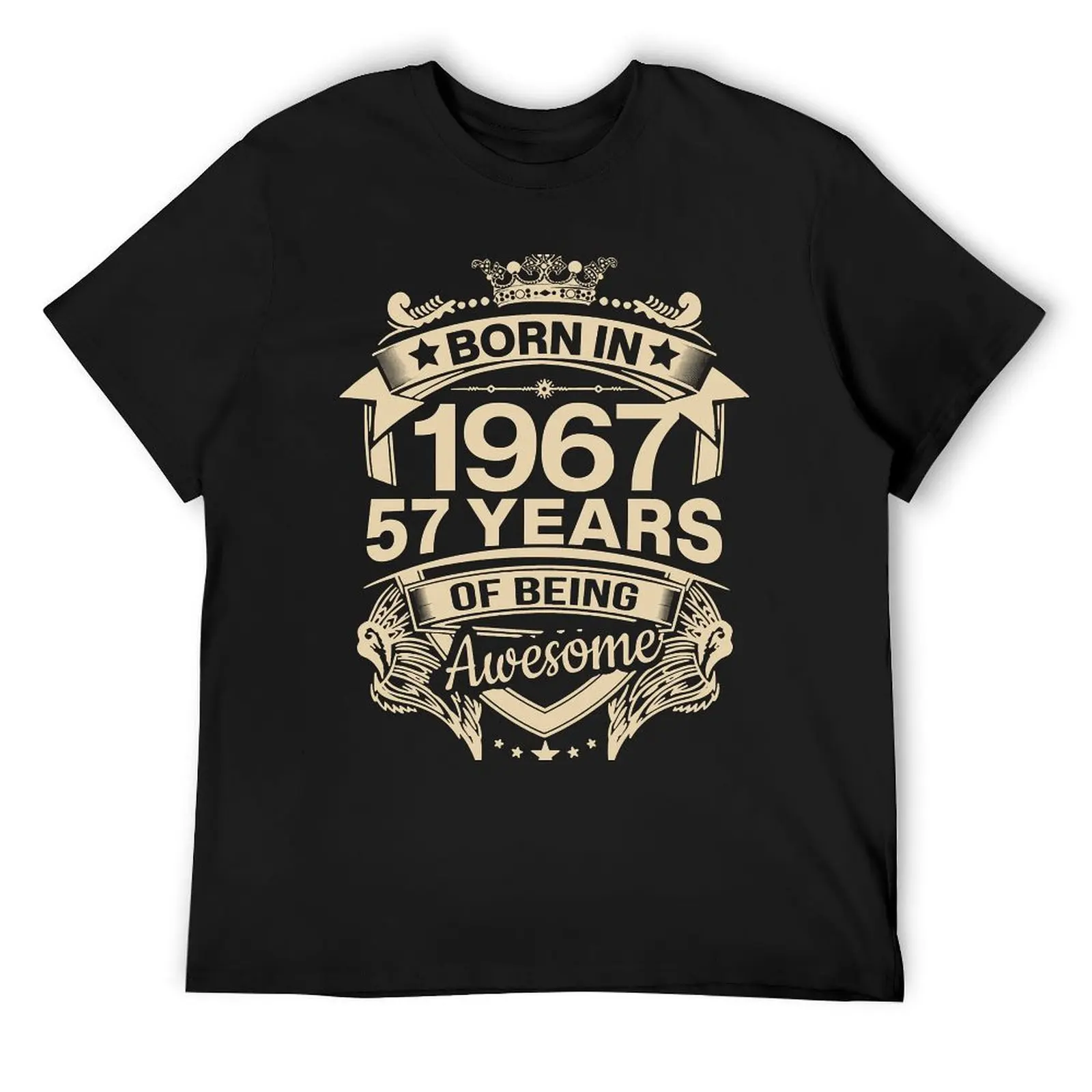 Born In 1967 57 Years Of Being Awesome 57th Birthday Gift T Shirt Harajuku Short Sleeve T-shirt 100% Cotton Graphics Tshirt Tops