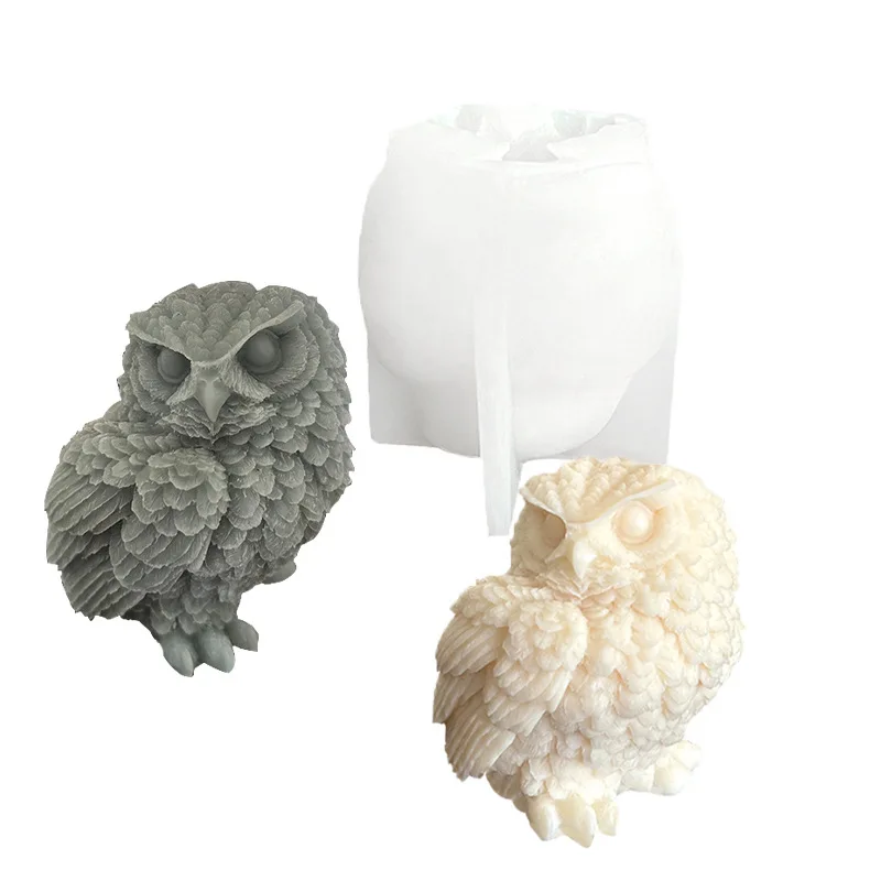 Owl Silicone Mold for Resin Model, Animal Candle Molds for Candle Making,Concrete Plaster Home Decor Bird Style Handmade Molds