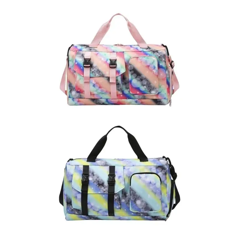 

X5XA Gym Bag Gradient Color Training Bag Sport Bag with Shoes Compartment Large Capacity Travel Bag Weekender Bag Fitness Bag