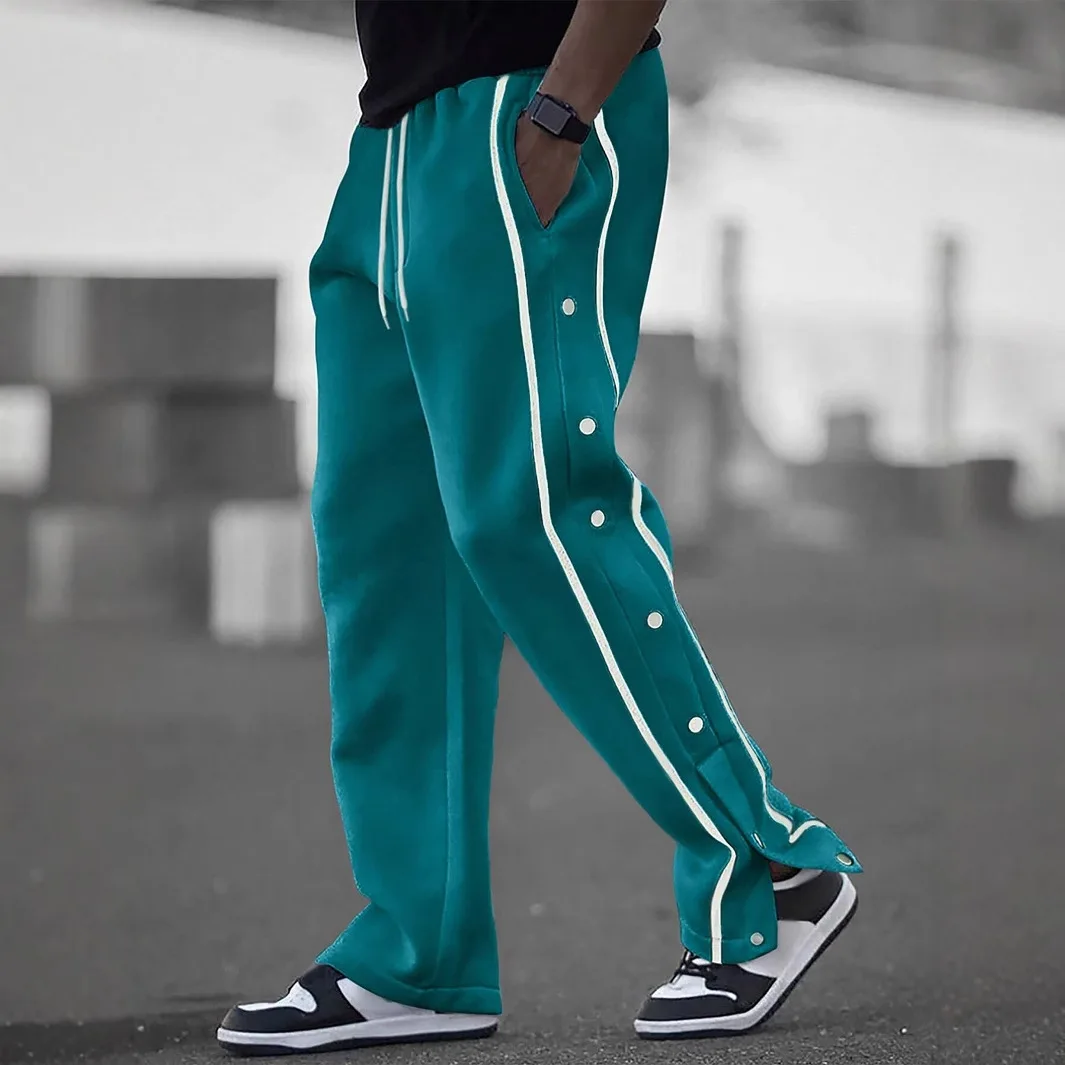 

Men New Button Front Casual Pants High Street Trend Retro Style