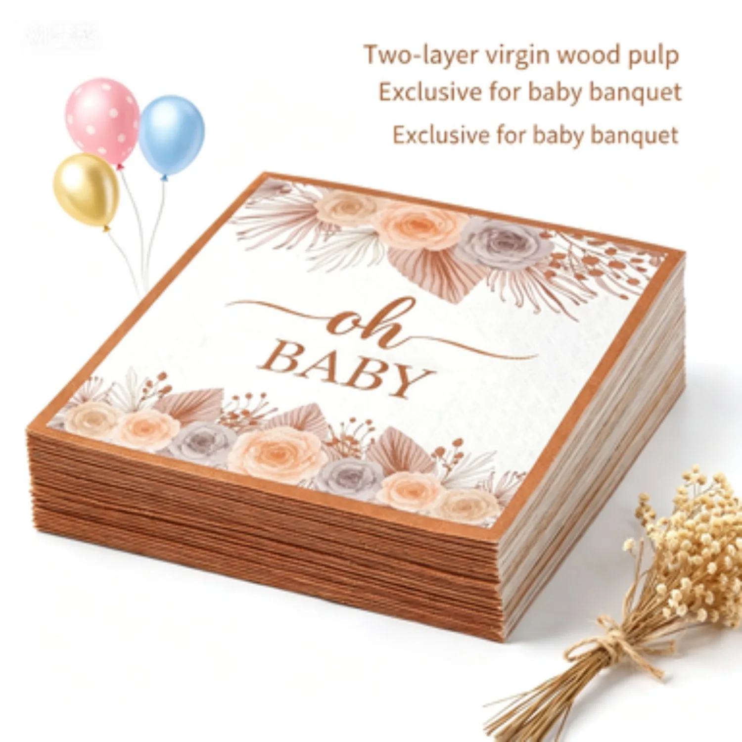 

Ohbaby themed printed napkins, birthday party decoration napkins