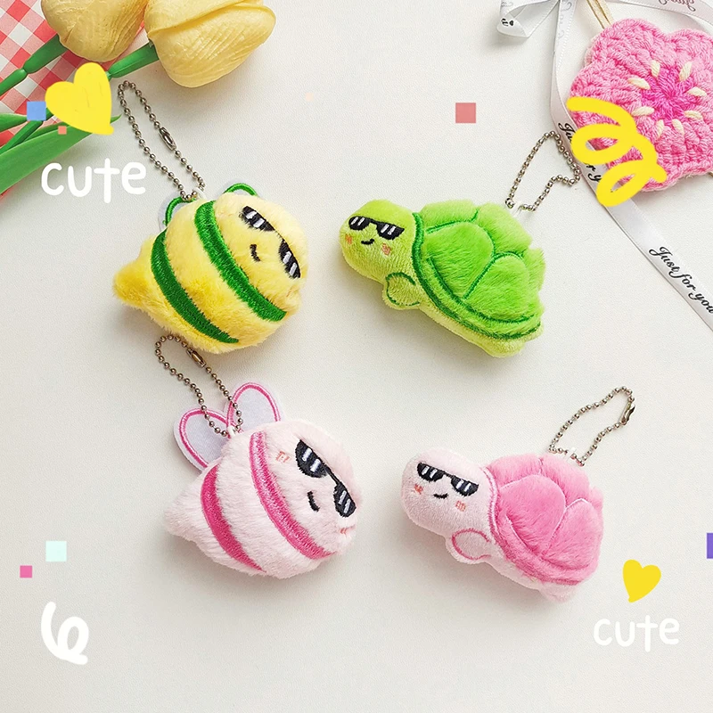 Squeak Turtle Bee Plush Keychain Funny Stuffed Doll Pendant Car Key Ring Backpack Bag Decor Bestie Couple Gift