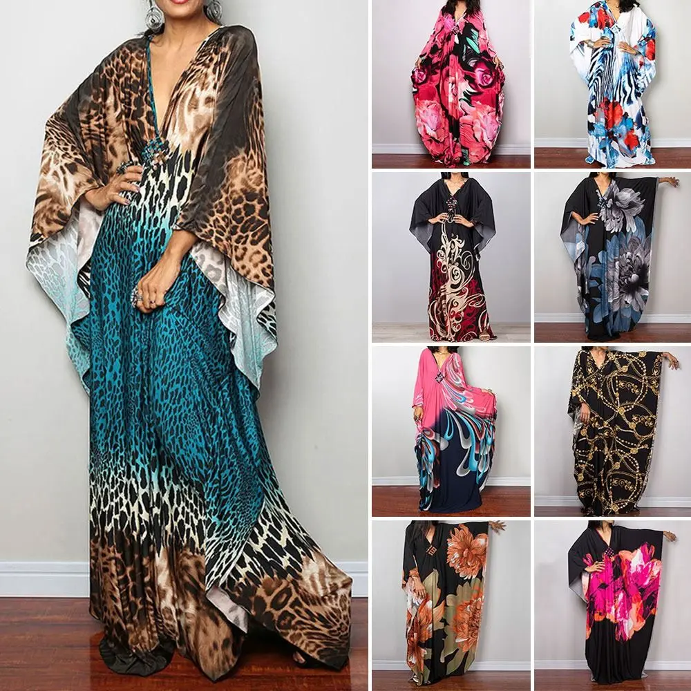 Maxi Long Dress ฤดูร้อนครีมกันแดด Smock สบายๆชุดว่ายน้ําชุดว่ายน้ําหลวมชุดว่ายน้ํา Beachwear เสื้อสําหรับสตรี