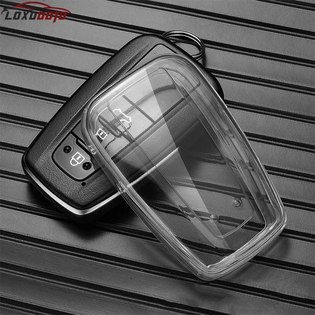 TPU przezroczysty pokrowiec na kluczyk samochodowy do Toyota Corolla RAV4 CHR Prius Camry Prado Furniture Highlander Yaris Akcesoria