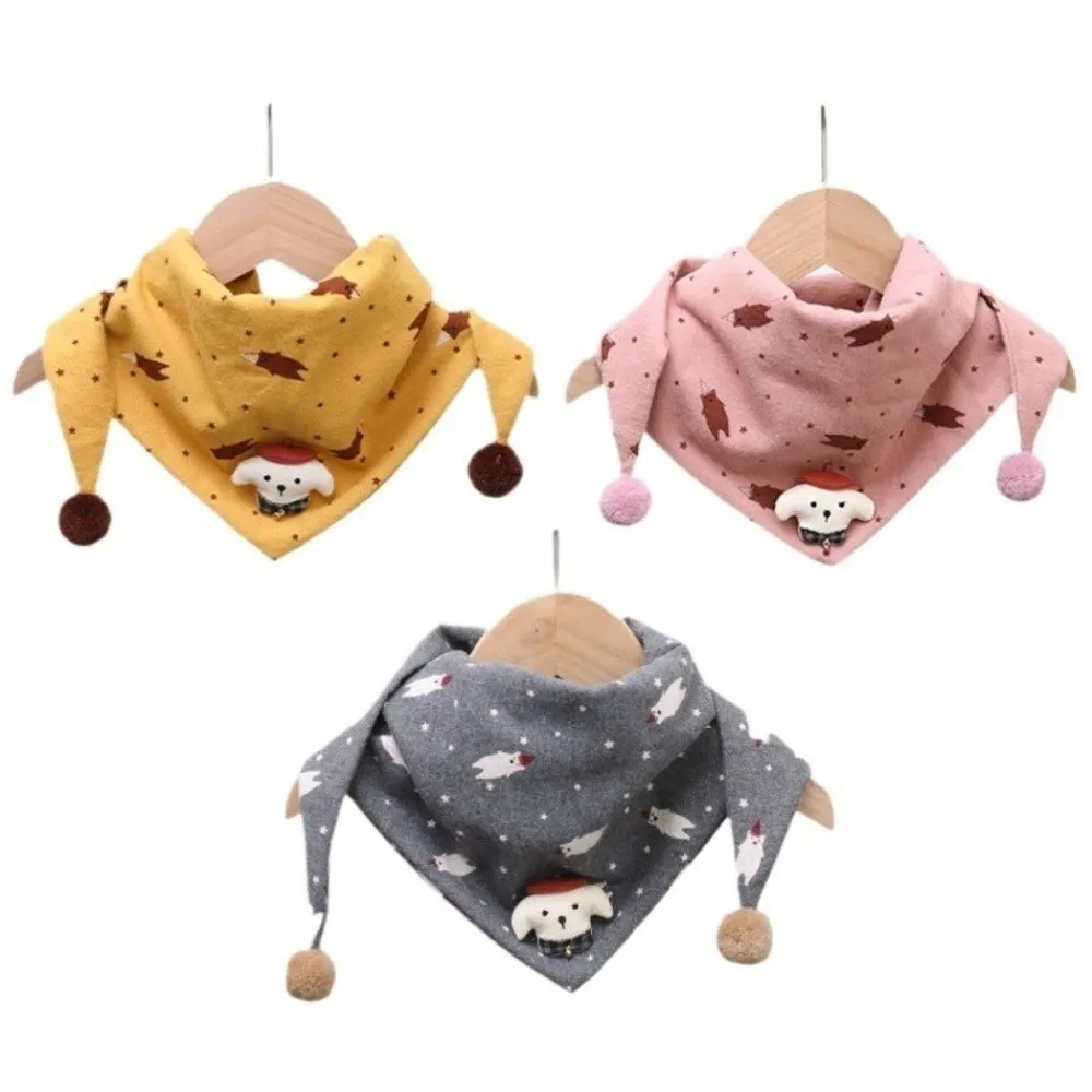 Nieuwe Cartoon Katoenen Driehoek Sjaal Verdikte Winter Warm Outdoor Kinderen Halsdoek Winddicht Baby Mond Handdoek