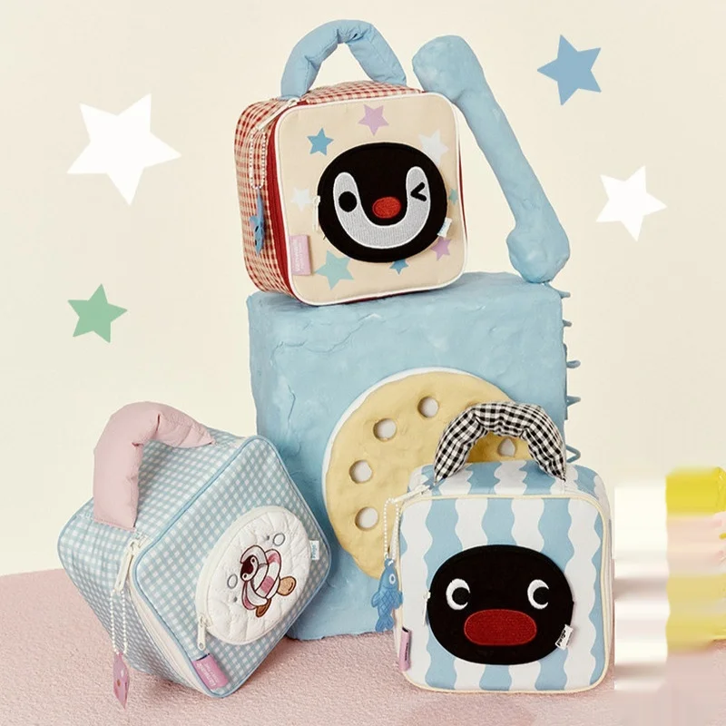 

Cute Pingu Style Travel Portable Handheld Toilet Bag With Dry Wet Separation Makeup Bag Large Capacity Storage Bag Kawaii Gifts