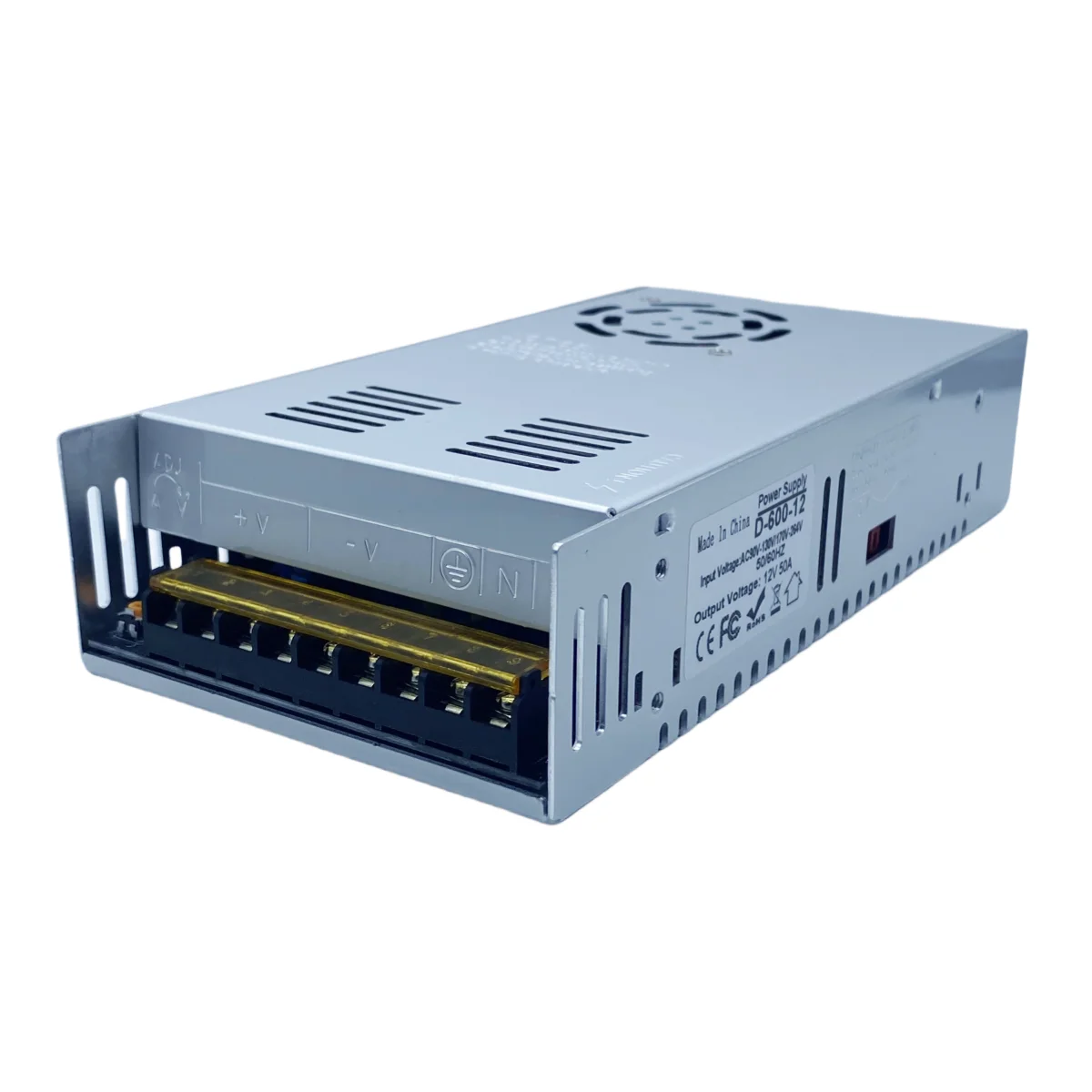 

Switching Power Supply DC 12V 50A 600W Light Transformer AC 100-240V Source Adapter SMPS for LED strip street light control