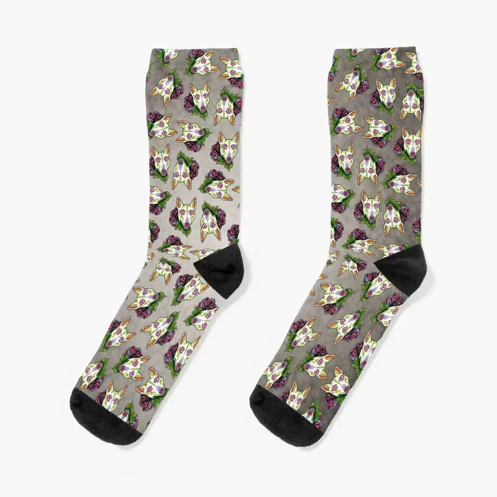 Bull Terrier - Day of the Dead Sugar Skull Dog Socks FASHION summer Running Male Socks Women's
