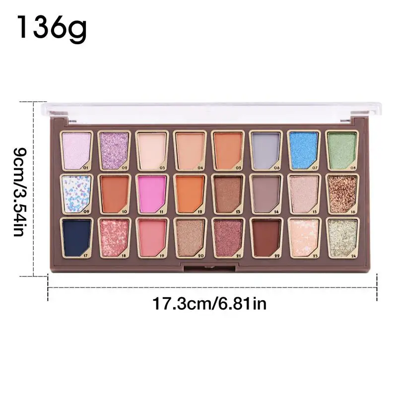 Lidschatten Make-up Platte für Frauen 24 Farben Make-up-Palette Glitzer Lidschatten-Palette für Frauen weiche Textur kosmetischen Lidschatten