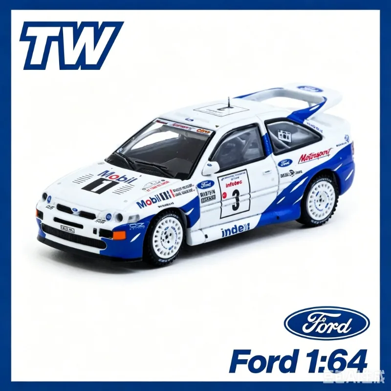

TW 1:64 Ford Escort RS Cosworth die-casting alloy simulation car model for boys as a gift, collectible souvenir, birthday gift.