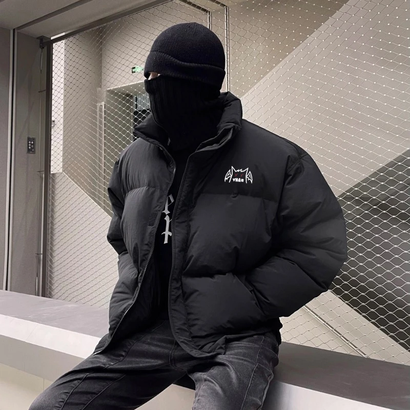 

Cleanfit Bla Stand Collar Cotton Jaet Men's Winter New Sle American Warm Bread Sle Trendy Streetwear Cotton Coat