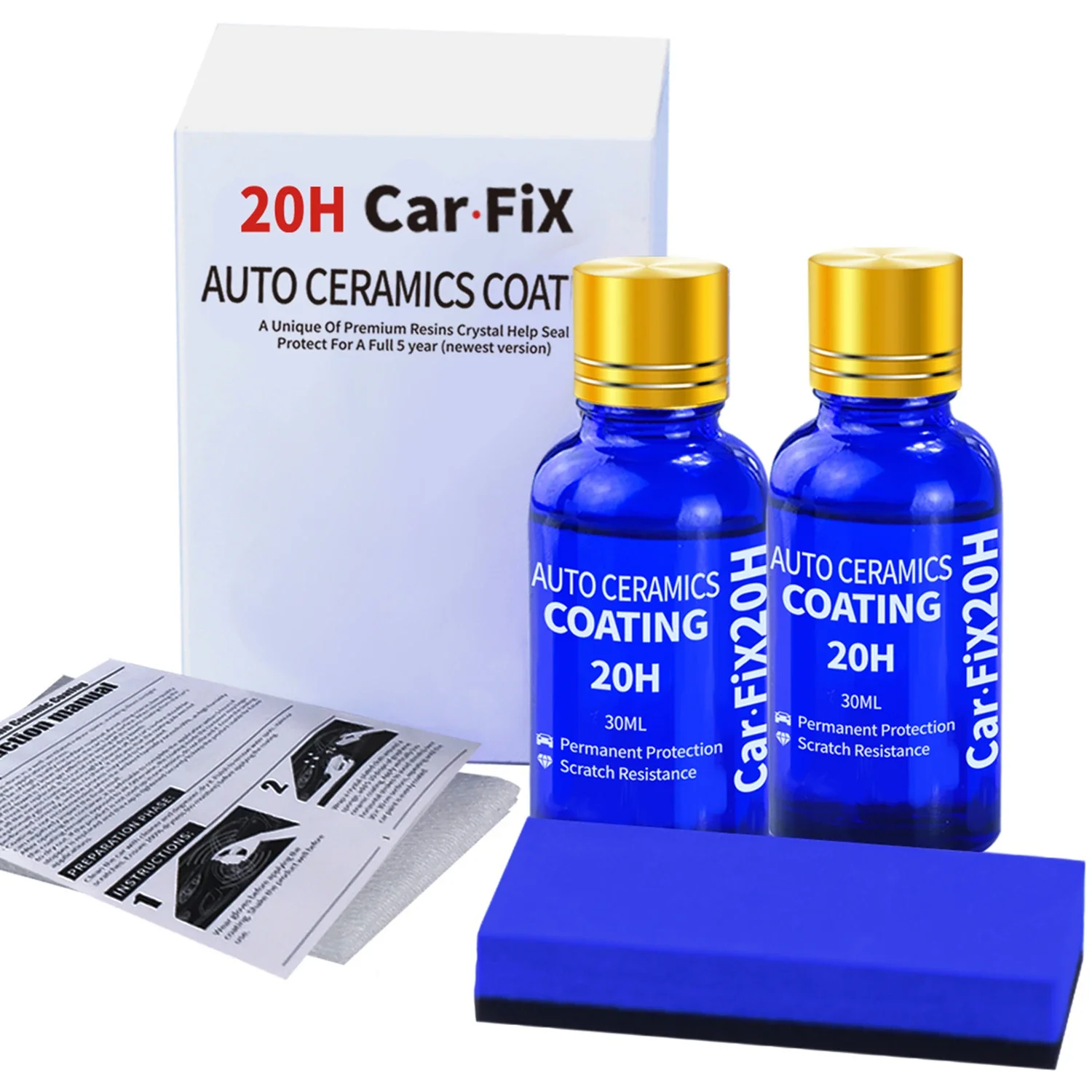 

2Pcs 20H Ceramics for Car Polish Liquid Ceramic Coat Hydrophobic Glass Coating Paint Protective Foil Care Anti-scratch Auto Wax