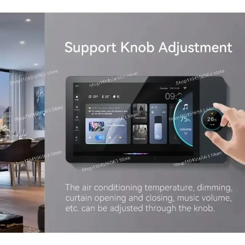 8-Inch Smart Home Central Control Panel - Tuya Android System with 4-Way Speakers & Background Music