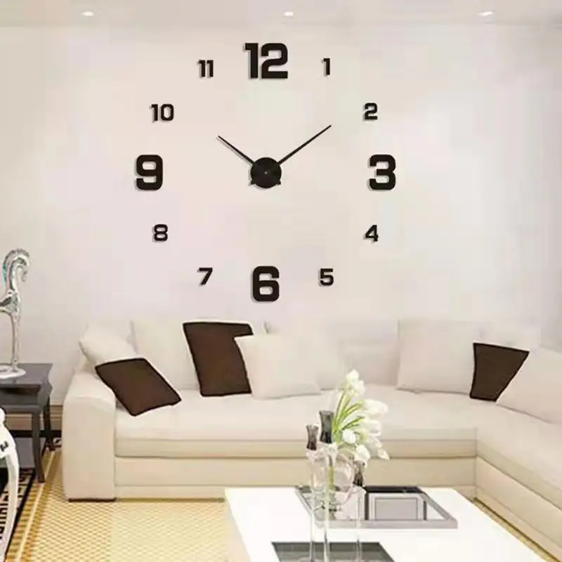 3D Wall Watch Non-Ticking Modern Clock With Silent Movement Battery Operated Clock For Living Room Bedroom Hotel Wall Decoration