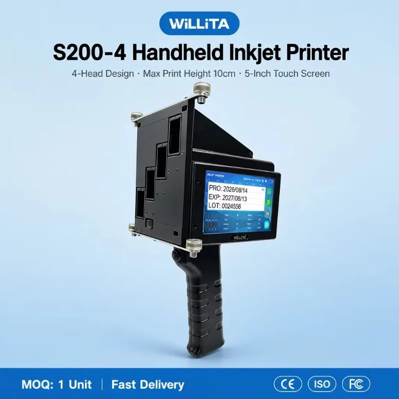 10cm Large Format TIJ Handheld Inkjet Printer Gun, Multi-language for Logo & Date Coding