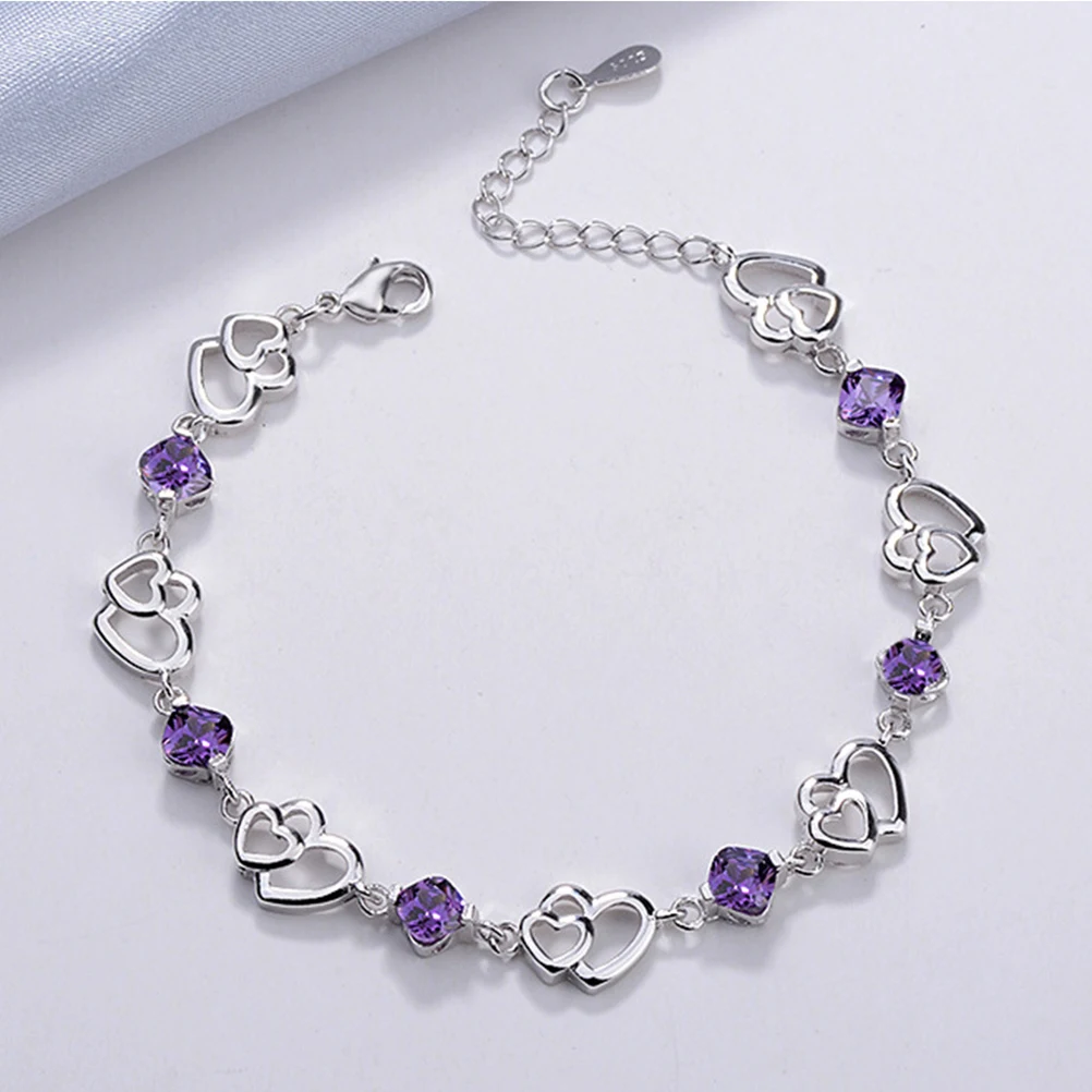 

Amethyst Bracelet Bracelets for Women Hand Woman Jewelry Temperament Chain Copper Miss