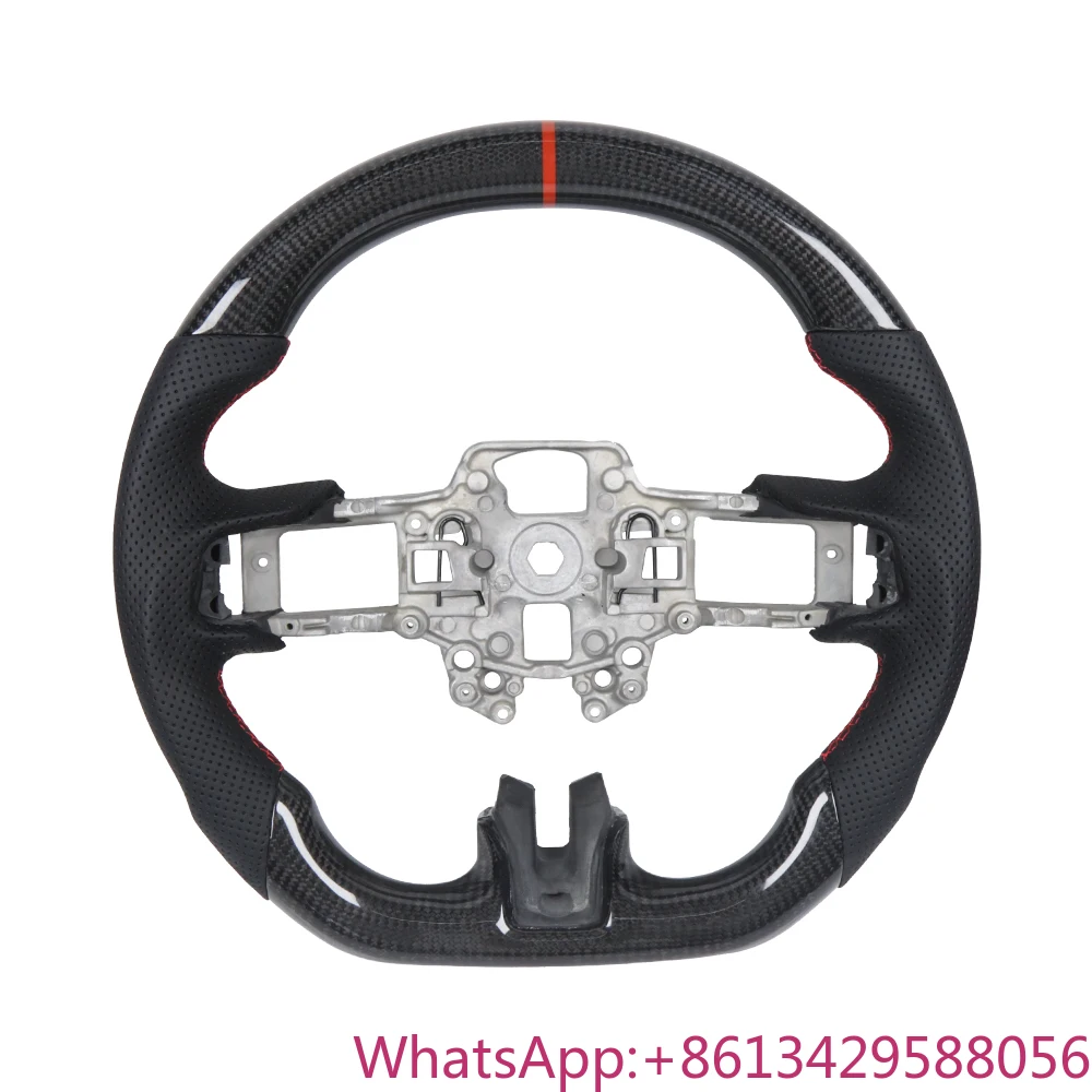 

Real Carbon Fiber Steering Wheel for Ford Mustang 2018-2024 Shelby GT500/GT350 Without Heating