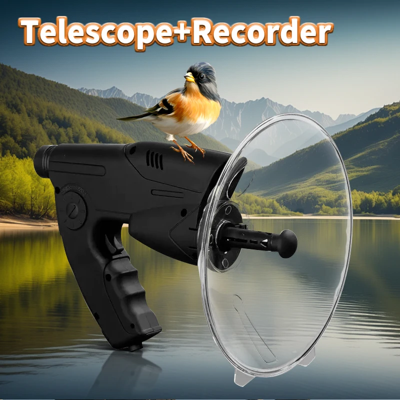 

8X Telescope Binoculars Bird-Watching With Microphone Beginner-Friendly Bak4 Prism IPX4 Waterproof For Recording Bird Calls