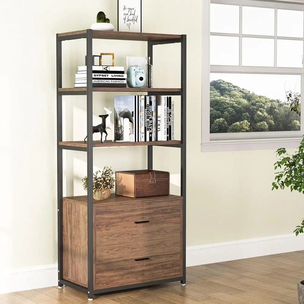 

Vintage Rustic Industrial Style Display Bookshelf for Home or Office