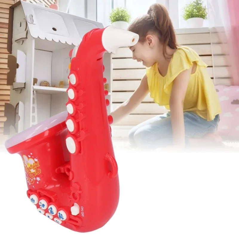 لعبة الساكسفون للأطفال للأولاد والبنات لعبة موسيقية جميلة قابلة للتعديل هدية عيد ميلاد للحفلات باللون الأحمر #4