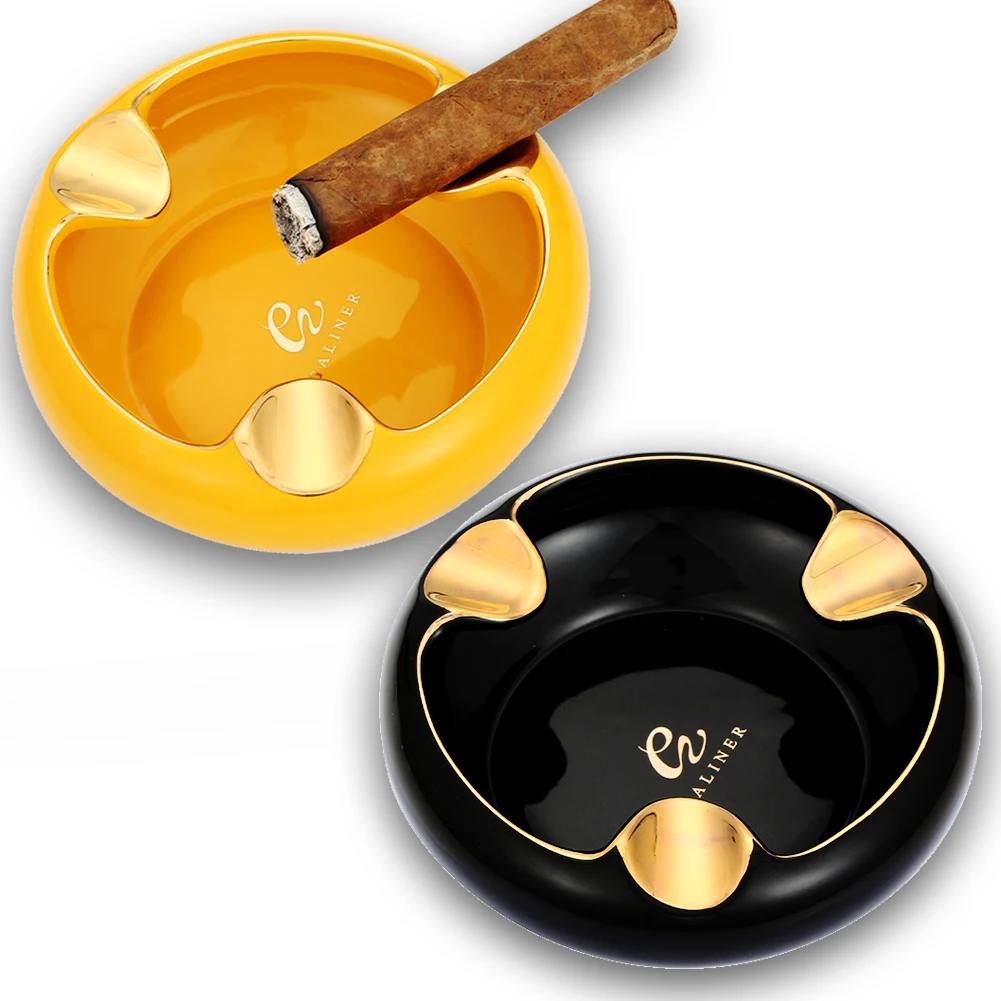 

Керамическая пепельница для сигар Galiner, подходит для 3 сигар, Круглый держатель, аксессуары для курения, табачные пепельницы, крутые подносы для курения