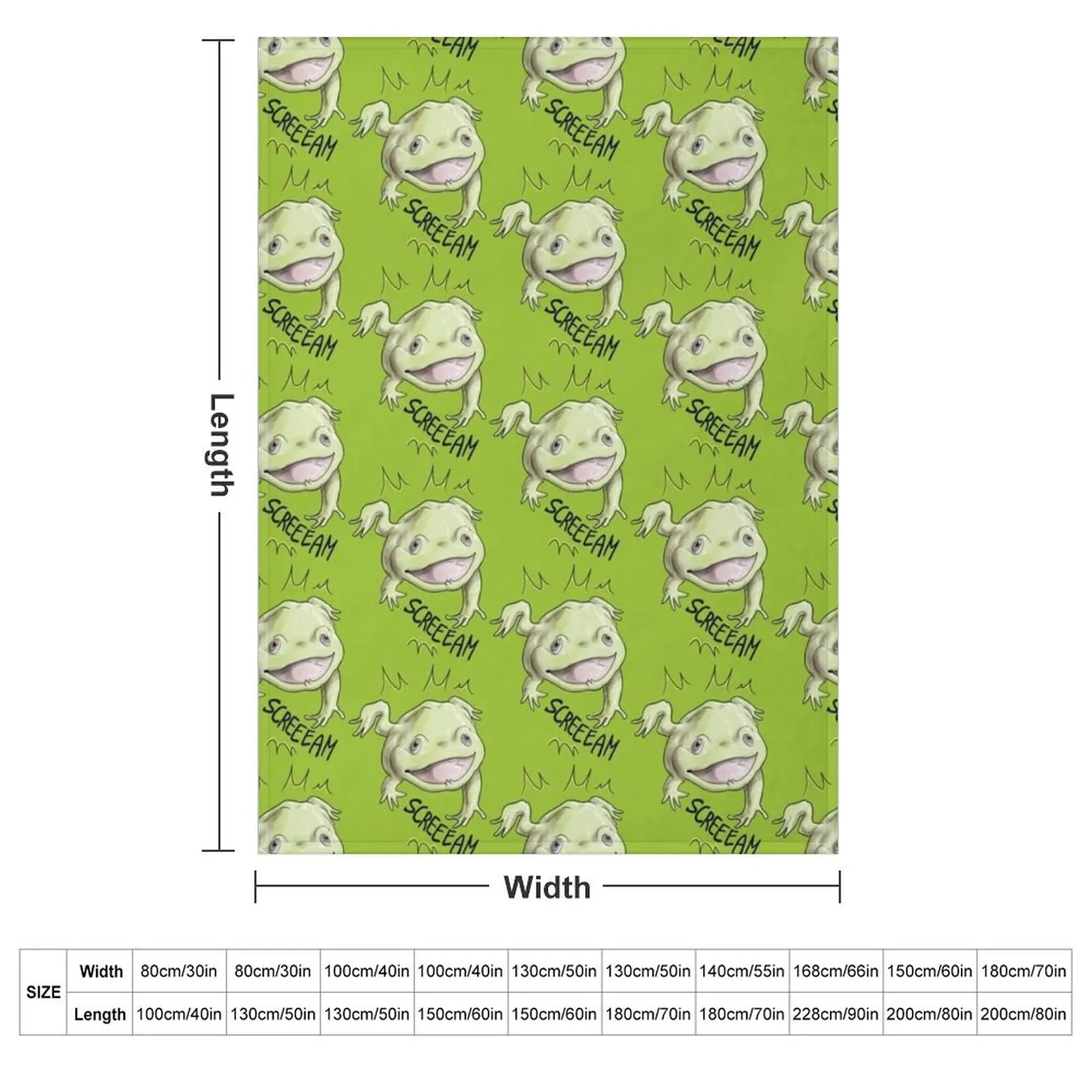 Screaming Budgett's frog Throw Blanket couch cozy soft plush fuzzy picnic outdoor blanket