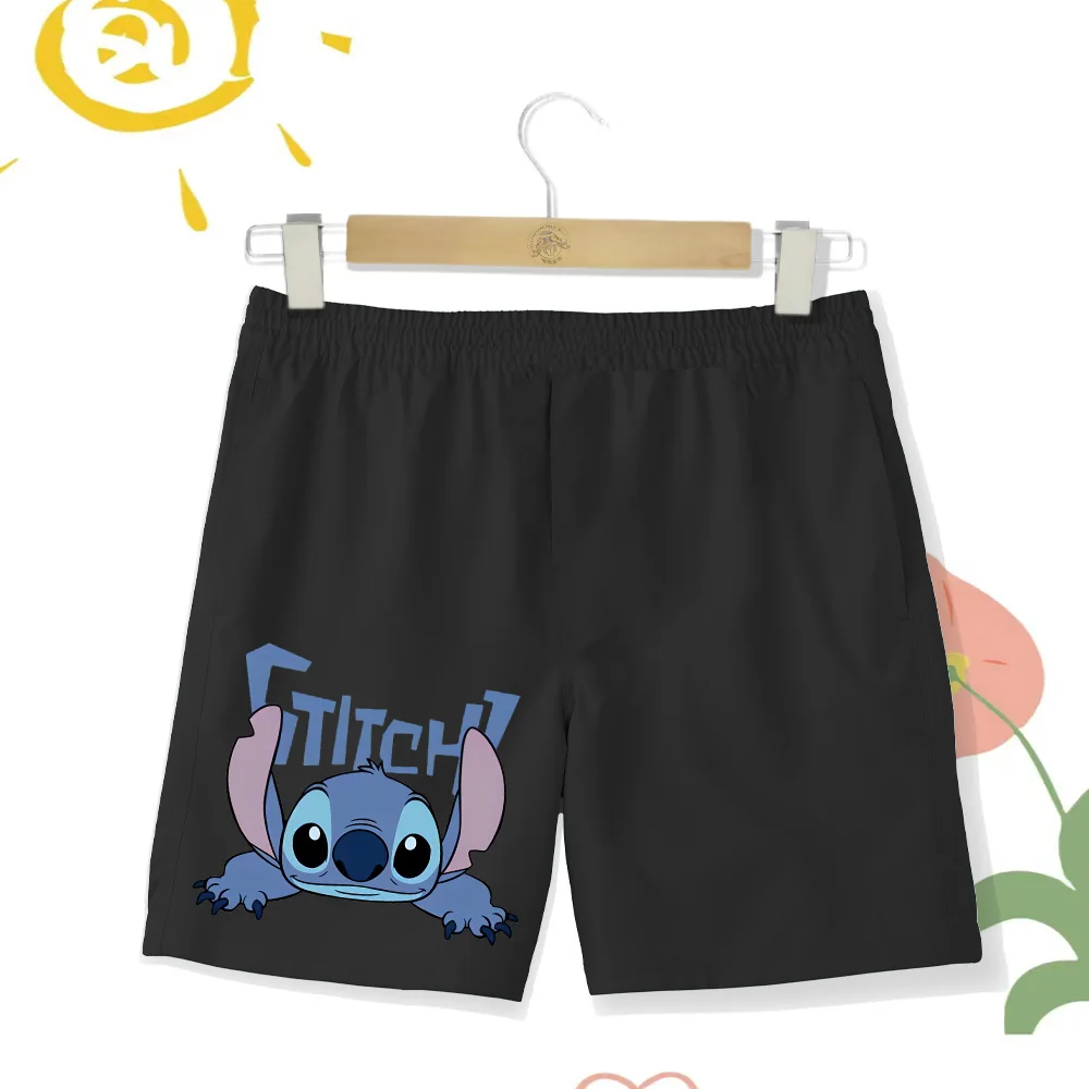 New Children's Four Seasons Beach Shorts Cartoon Print Stitch Comfortable Breathable Boys and Girls Quick Drying Multi Color