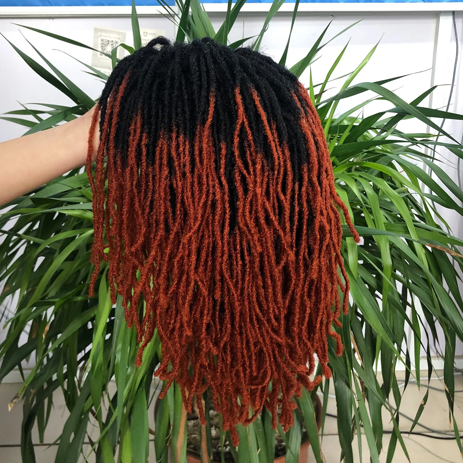 Parrucche finte intrecciate sintetiche per donne nere Dreadlocks Faux Locs parrucche per capelli all\'uncinetto parrucche corte Afro ricci resistenti