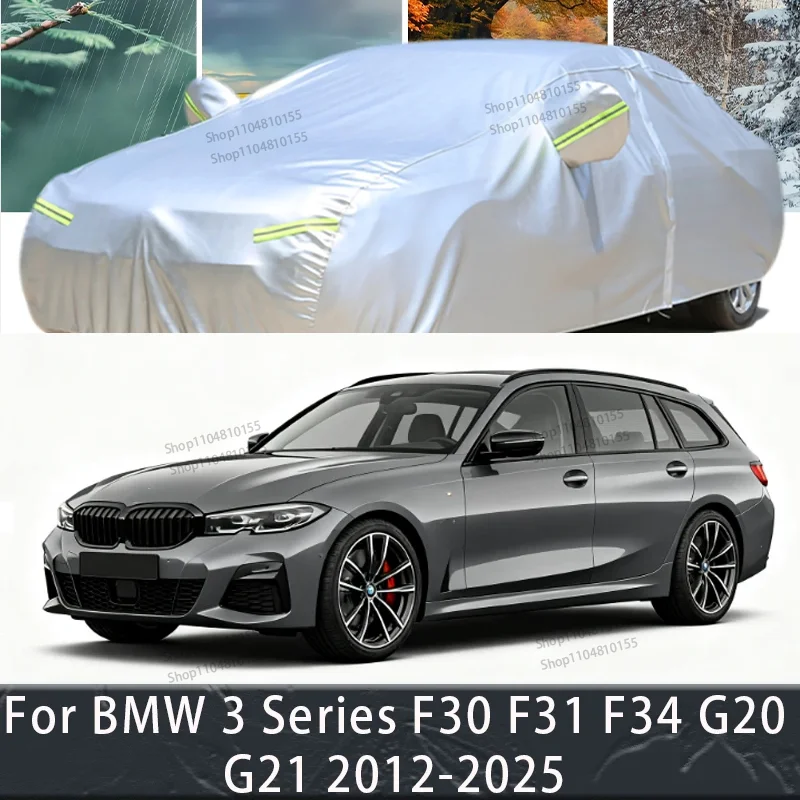 For BMW 3 Series F30 F31 F34 G20 G21 2012-2025Outdoor Protection Full Car Covers Snow Cover Sunshade Waterproof Dustproof