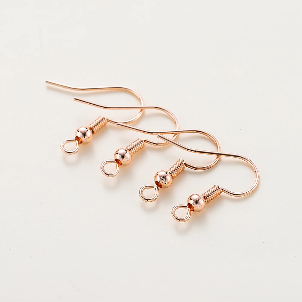 20PCS 18.5MM Ear Big Hook 24K 14K Rose Gold Silver Plated Brass Earrings For DIY Quality Jewelry Accessories Findings