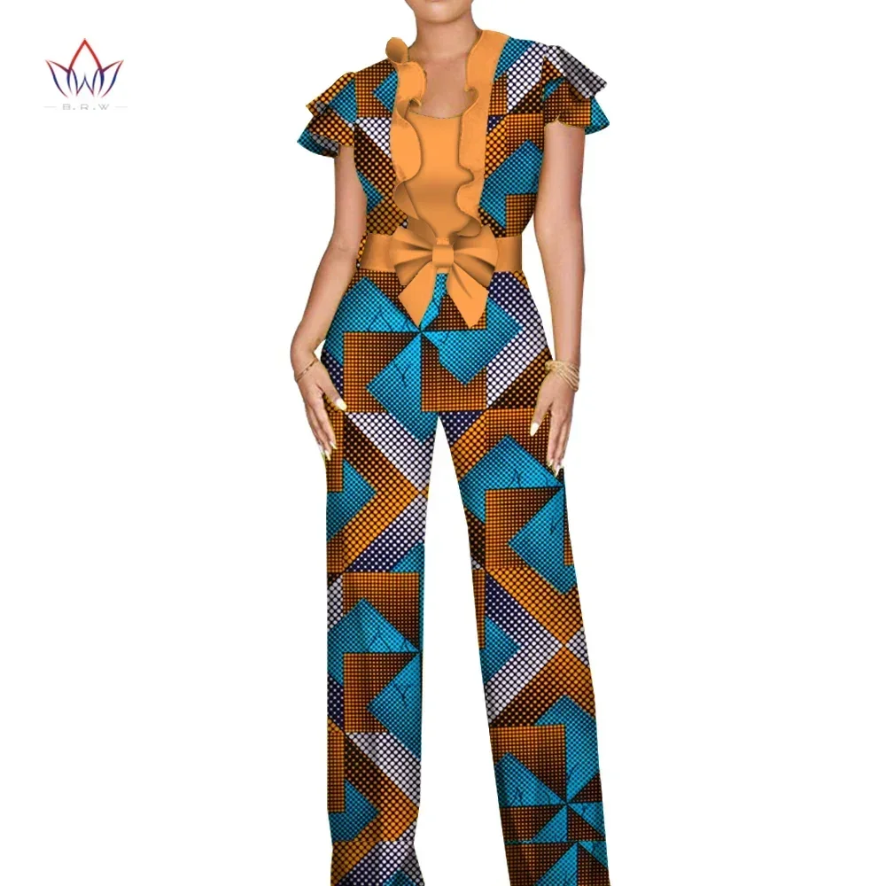 

Summer New Fashion Africa Cotton Wax Print Romper African Bazin Riche Sexy Jumpsuit for Women Dashiki Elegant Jumpsuit WY4800