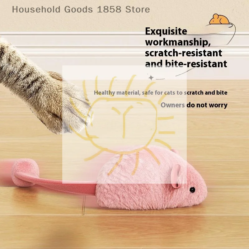 Interactive Plush Mouse Cat Toy With Night Fluorescence Simulation Mouse Cat Self Entertainment Indoor Pet Cat Toy