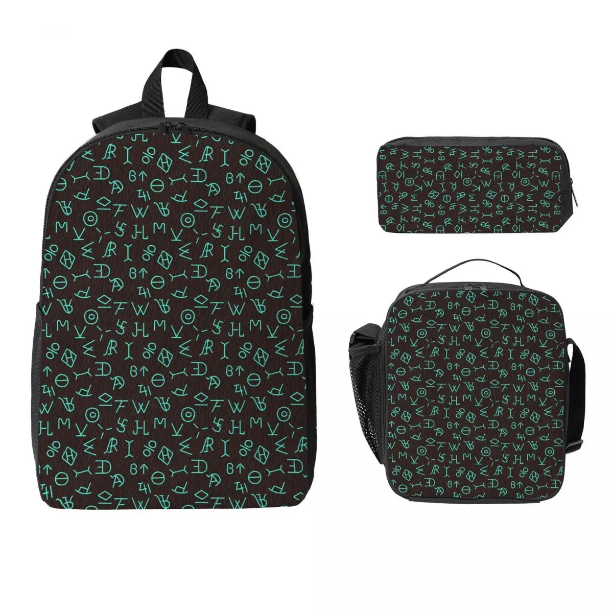 

Turquoise Cattle Brands Backpack Student Boys Girls BookBag School Bag Laptop Shoulder Bags 3ps Insulated Lunch Bag Pencil Case