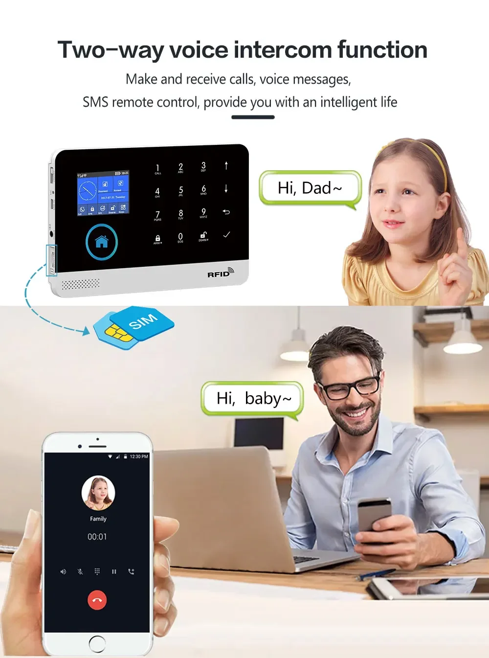PGST 홈 GSM 와이파이 지능형 경보 시스템, 스마트 라이프 앱으로 제어, 홈 무선 보안 장치, 알렉사와 작동, 4G