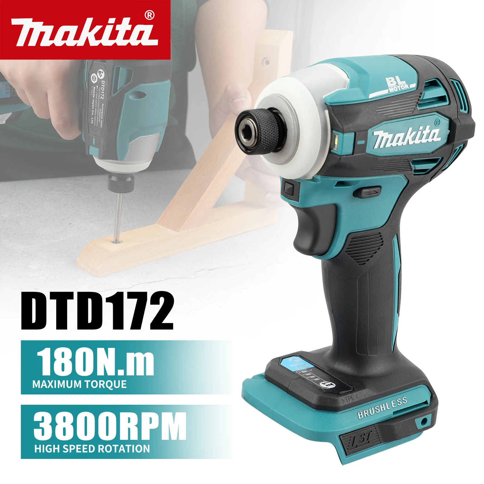 ماكيتا DGA404 DTD172 ماكينة قطع طاحونة الزوايا 2 أداة مزيج مثقاب كهربائي بدون فرش