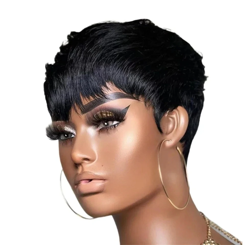 

Lolely Dream 100% парики из натуральных волос Рыжий цвет Короткие волосы Парик с челкой Оранжевый цвет машинного производства Короткий парик Боб с стрижкой пикси