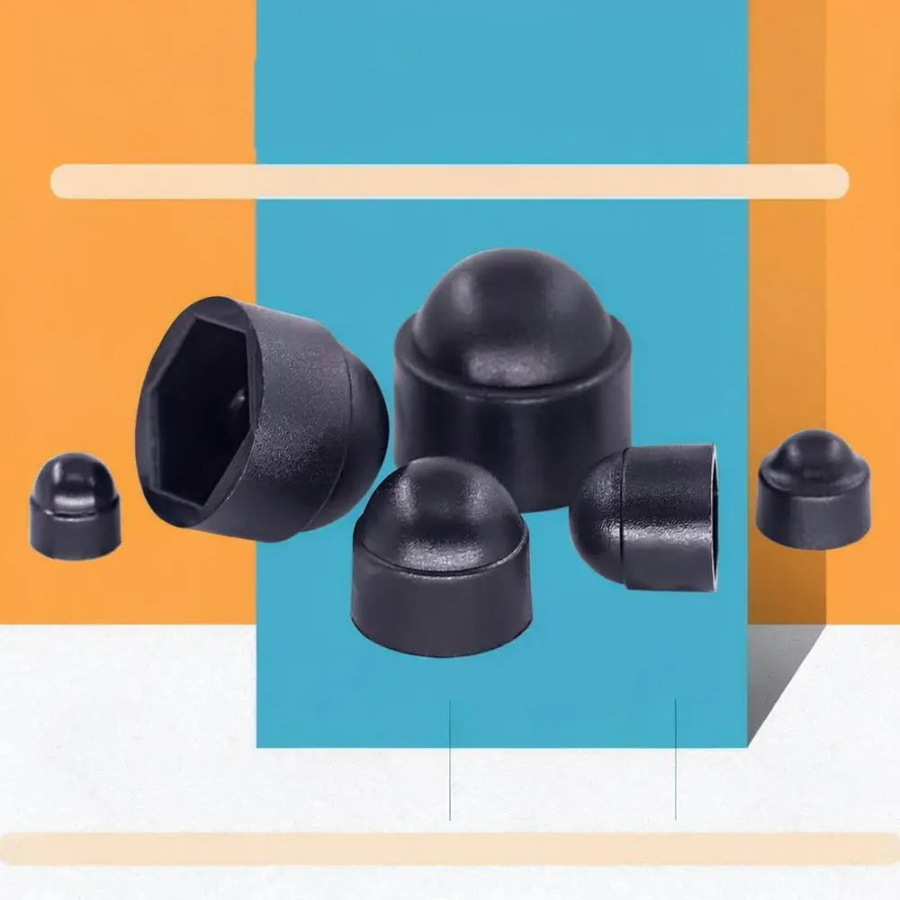Black Plastic Hex Bolt Nut Protection Caps Cover Set Dome Fastener Finishing Plugs Dustproof Decorative Repair Hardware